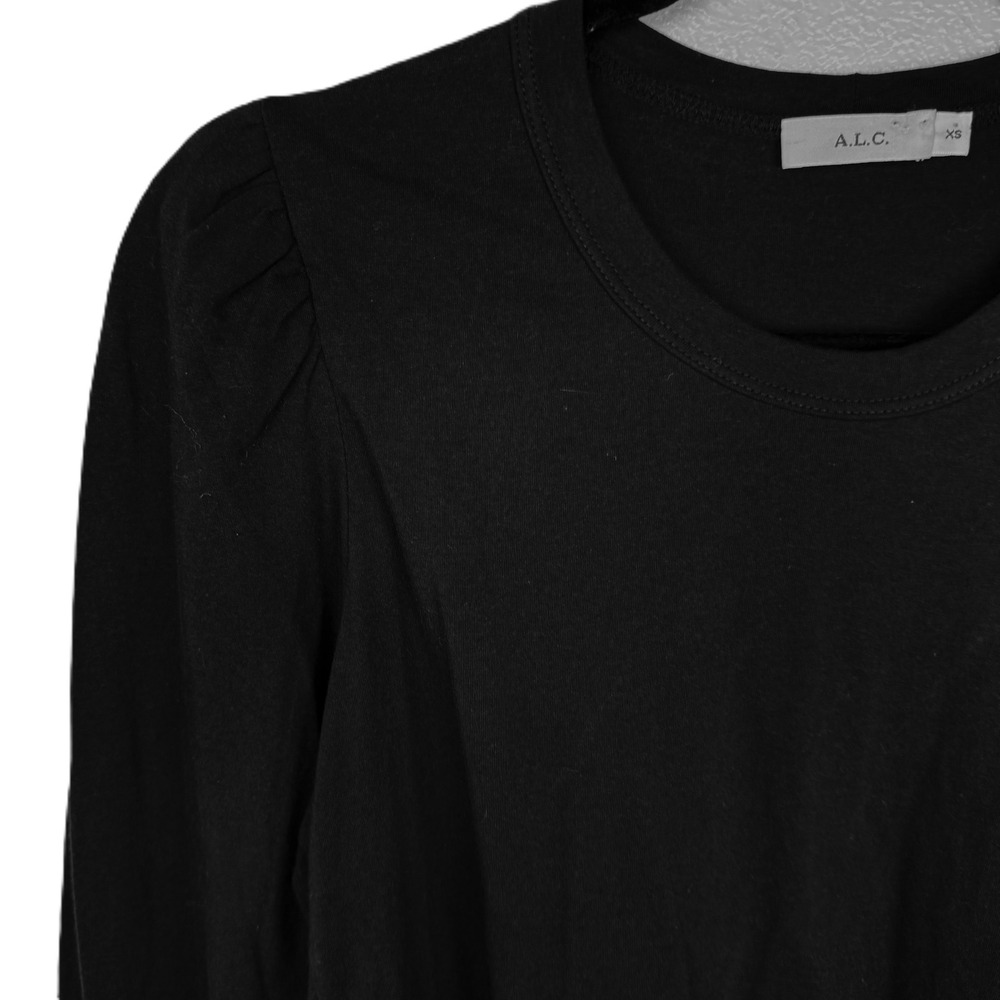 A.L.C. Karter Long Puff Sleeve Top Tee Black XS - Picture 5 of 10